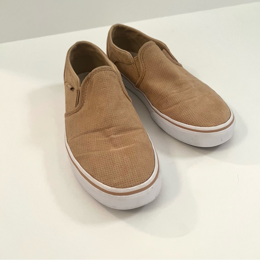 Vans Slip-On Suede Sneakers in Tan - Picture 4 of 13